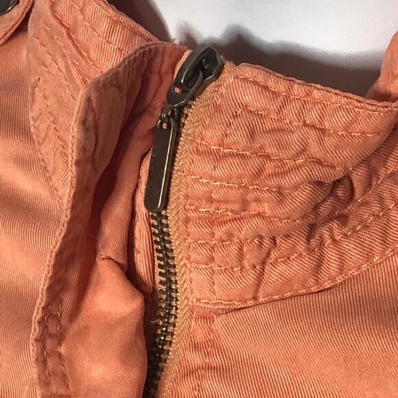 Max Jeans Salmon Pink Utility Jacket Small Boyfriend Military Zip Pocket Retro - Picture 13 of 16